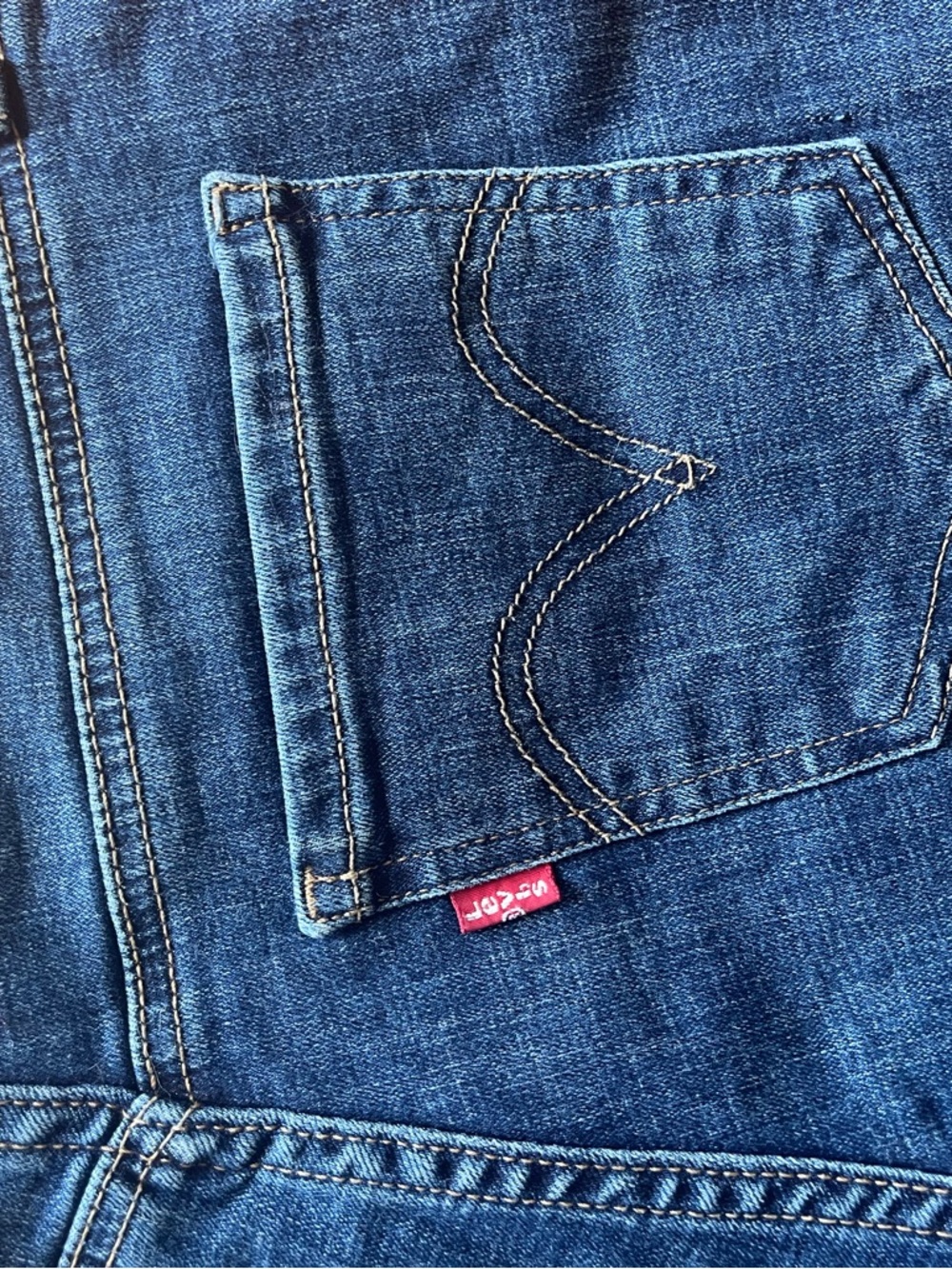 Levi's Dark Blue Distressed Denim Roll-Cuff Shorts - Picture 5 of 6